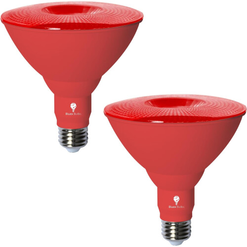 BlueX PAR38 rode schijnwerperlamp E26 fitting 18W 2-pack