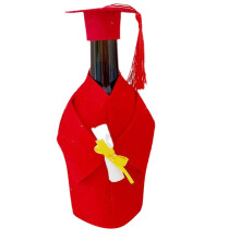 Conjunto de Capelo e Capa para Garrafa de Formatura Estilo Doutoral (12 peças)