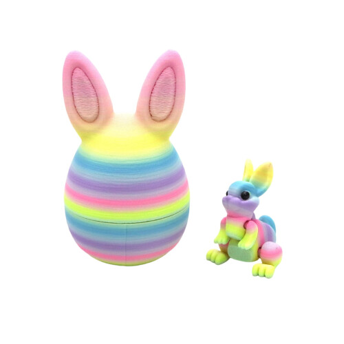 Set di 2 coniglietti pasquali stampati in 3D con gradiente di colore