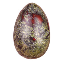 Uovo di pietra pasquale, sfera decorativa verde lucida per il feng shui
