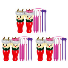 French Knitter Tool Confezione da 6, Set di Dolly per Maglieria nel Legno Bobina per Maglieria Bambola Giocattolo per Maglieria per Fare Braccialetti,