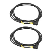 Stereo-Akustikkabel, 3,5 mm, 1 m, gerade bis rechtwinklig, 2 Stück