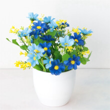 Kunstig krysantemumbonsai 9,69,6 cm blå potteplante