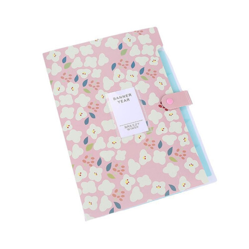 School Supply Pink Multi-Page Document Folder1Pack