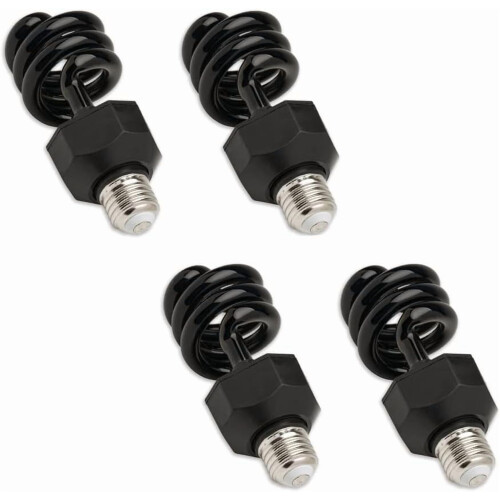 Lâmpada CFL espiral de luz negra de 13W com base E26 (pacote com 4)
