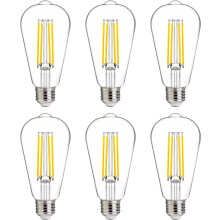 Edisonlampen ST19 4000K 1000LM E26 8W 6-pack