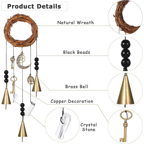 Décorations de porte « Cloches de sorcière » – Carillons éoliens wiccans faits main (2) 1