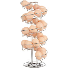 Oppbevaringsdisplay i metall med spiralformet eggdispenser