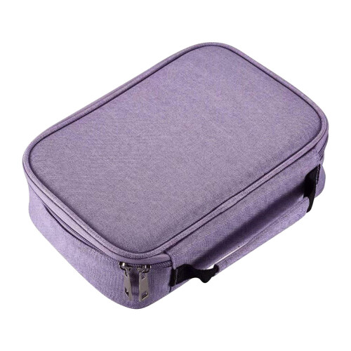 Estojo para lápis com bolso com zíper e 72 compartimentos.