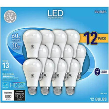 Daglichtlampen van 60W equivalent, A19-formaat, voor algemeen gebruik, 12 stuks