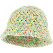 Naisten värikäs neulottu floppy bucket hat, käsintehty
