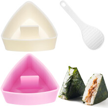 Stampo triangolare per onigiri rosa, confezione da 2, macchina giapponese per palline di riso