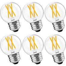 Ampoules G16.5E26 à intensité variable, blanc chaud 3000K, lot de 6