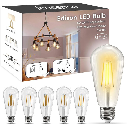 VintaYANTON Edison E26Bulb7W2700K800LM CRI90 6Pack