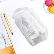 Opbergtas van mesh, transparant, groot etui met ritssluiting