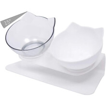 Elevated Cat Bowls with Tilted Design and Neck Guard Stand