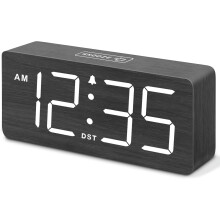 Trä Digital väckarklocka Sovrum Högljudd Stor Display