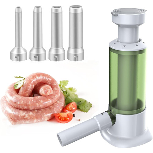 Handmatige worstvuller met 4 buizen, capaciteit 1 kg