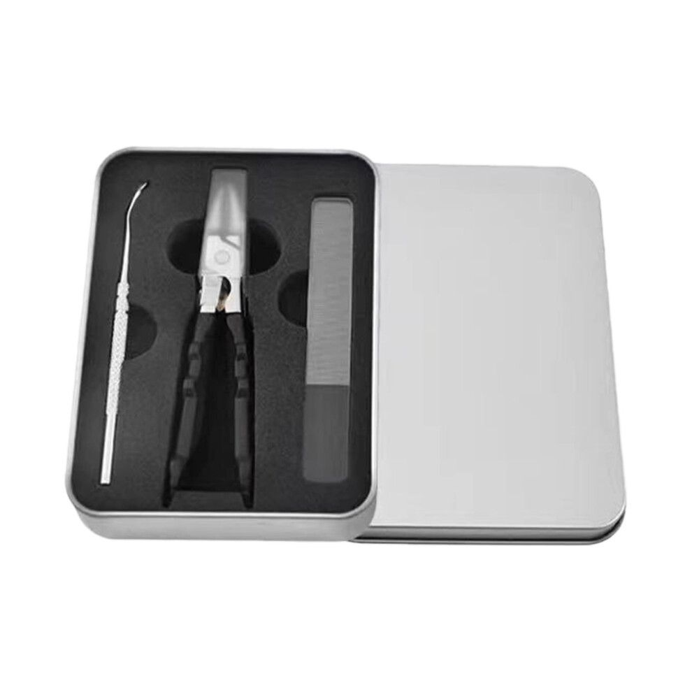 Black Grip Gear Nail Clipper Set with Ultra-Sharp Tips