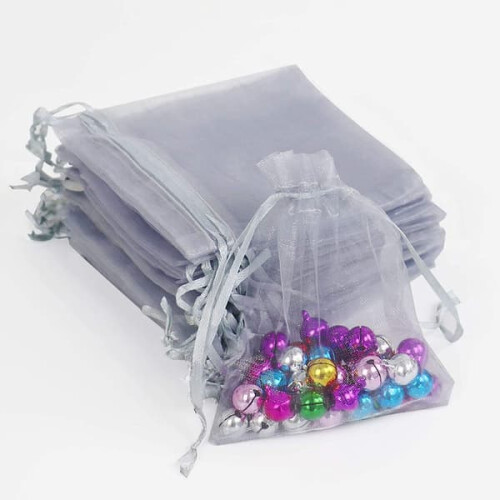 Grey Drawstring Gift Bags 7x9 cm 25-pack 2