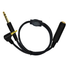 3,5-mm-Klinkenstecker auf 6,35-mm-Klinkenbuchse/-stecker rechtwinkliges Stereo-Y-Kabel