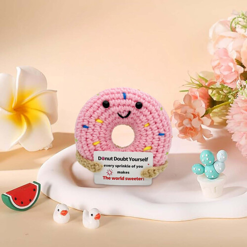 Motivational Crochet Donut Gift with Card