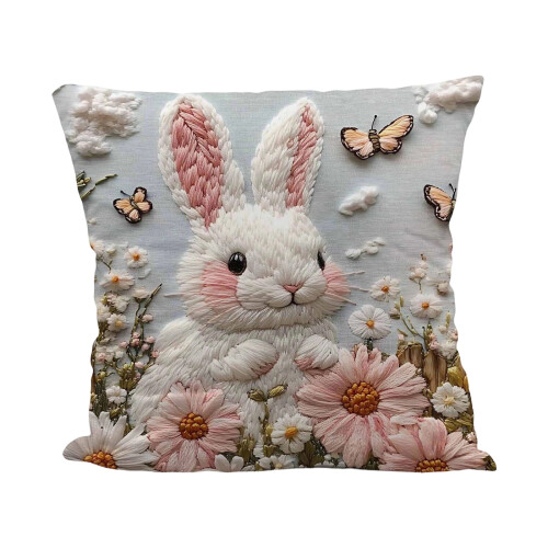 Paashaas-ei kussensloop van polyester, decoratief, 1 stuk