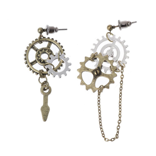Steampunk-øredobber med utstyr til dame, 1 par