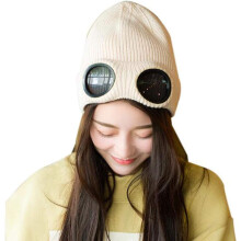 Gorro de esqui unissex em fleece com óculos de proteção.