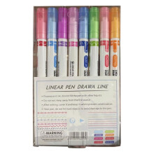 Konstpennor med dubbla spetsar, färgade kurvpennor, 12-pack