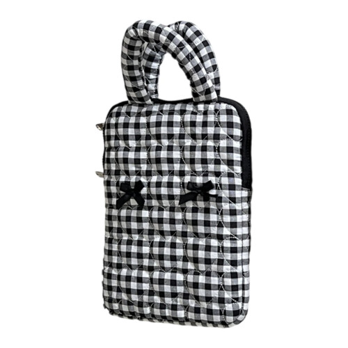 Laptoptas met strikdesign voor tablets en iPads, geruit