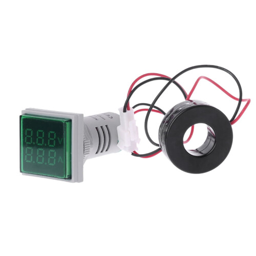 Digitalt voltmeter og amperemeter AC0-100A60-500V Dobbel LED
