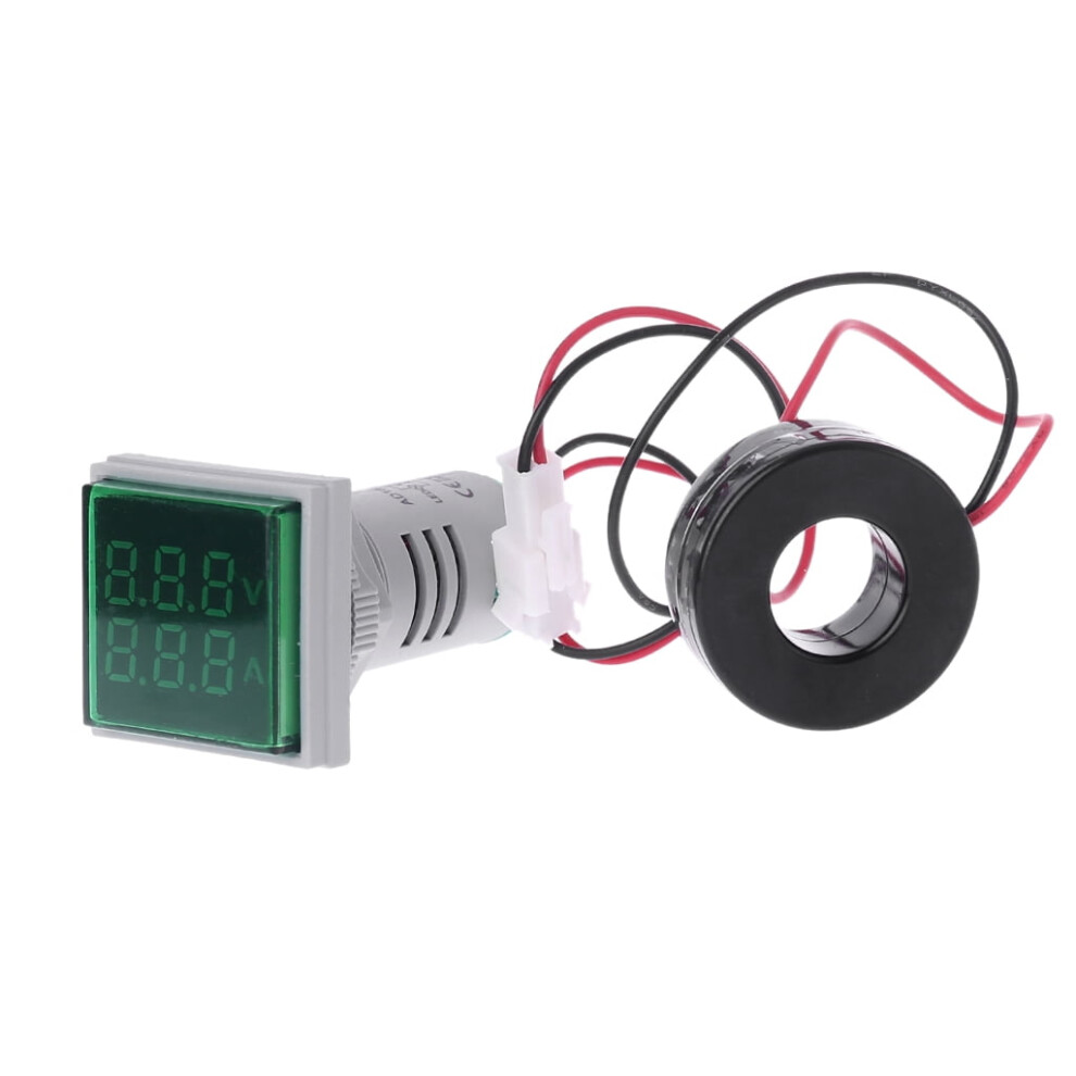 Digital Voltmeter And Ammeter Ac 0-100A 60-500V Dual Led 9193271474401