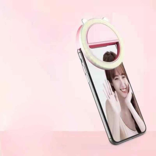 Selfie Ring Light with Cat Ears Design Silver 1