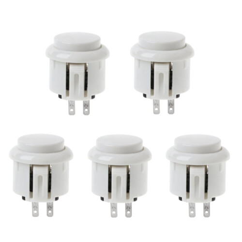 Rund tryckknapp för arkadspel 24 mm 5-pack