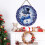 Enfeite de porta de boneco de neve de inverno em madeira azul, 30x20cm (12x8 polegadas) 1