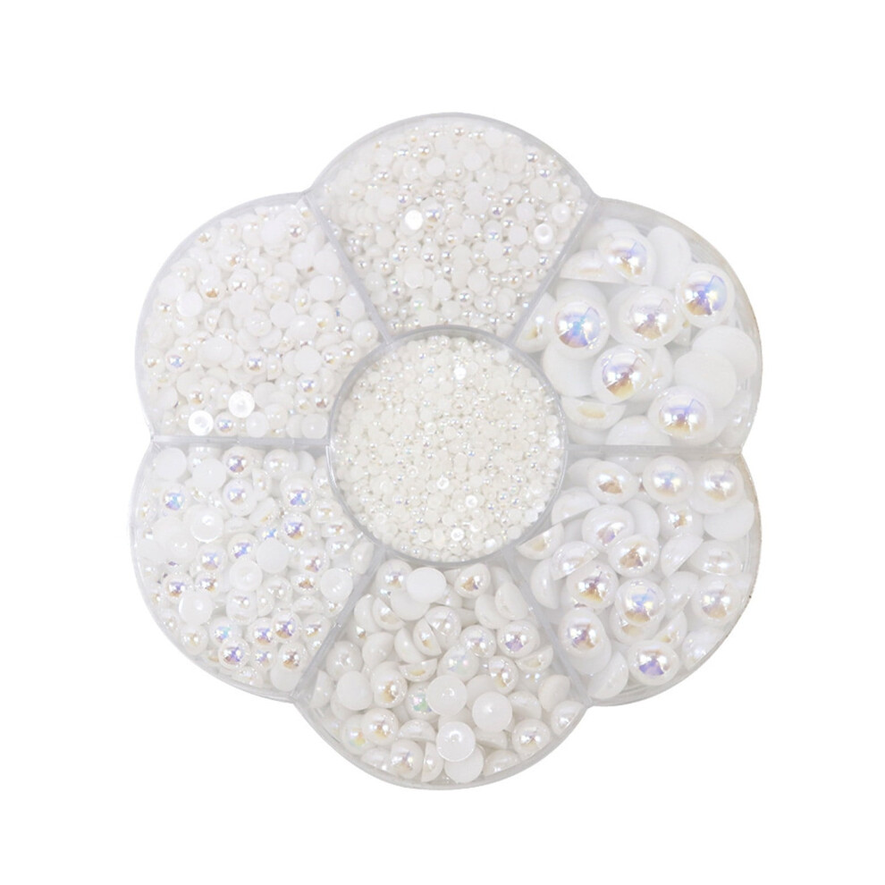Flat Back Pearls Resin Ab 2800Pcs 2Â10Mm White 919886921326
