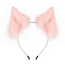 Faixa de cabeça artesanal com orelhas de lobo, ideal para atividades físicas e absorção de suor. Tamanho único.