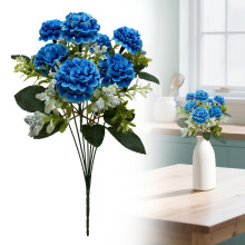 Kunstig Hortensia Eukalyptusbuket Blå 37 cm 7 stk.