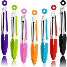 Kitchen Tongs Stainless Steel 7-inch 7-Pack