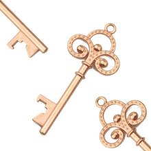 Abrebotellas con forma de llave antigua, color oro rosa, 50 unidades