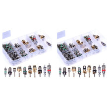 208 Uds. Surtido de NúCleos de VáLvulas de Aire Acondicionado para Coche A/C AC Shrader Valve Core & Tool R134 R12 HVAC Kit de VáLvulas