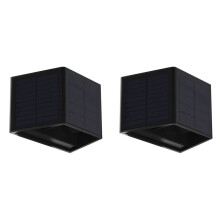 2X Alumbrado Solar de Pared IluminacióN Exterior Arriba-Abajo LáMpara LED Luces de BañO de Pared Solares para Patio JardíN Regulable