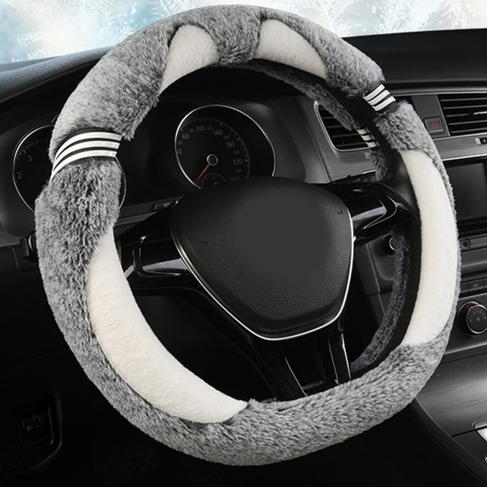 Fuzzy Steering Wheel Cover With Anti-Slip Ring 14.96 In 968604241956