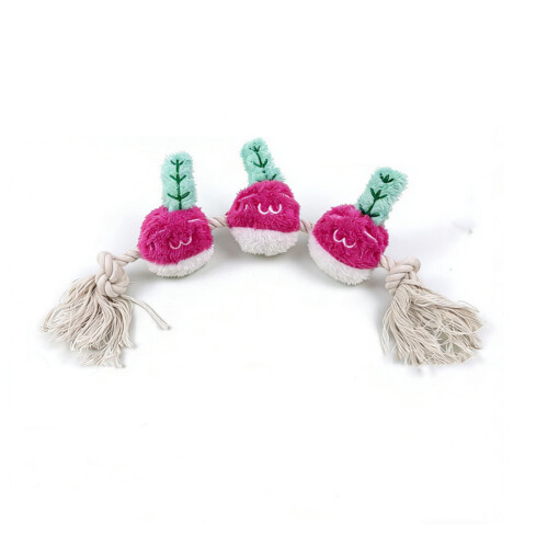 Brinquedo de pelúcia perfumado para cães com apito e aroma de comida.