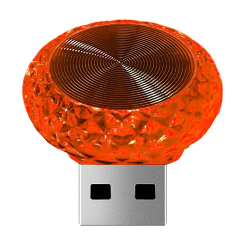 Luz ambiente LED USB para carro, multicolorida, 1 peça