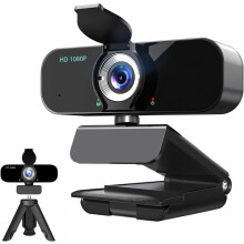 Full HD 1080p webcam til pc med støjreducerende mikrofonstativ