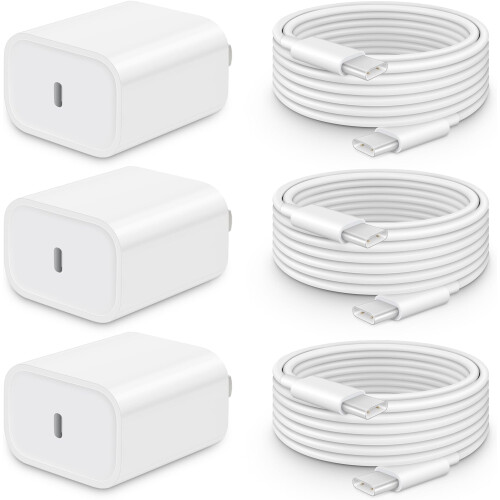 Γρήγορος φορτιστής USB-C 20W για iPhone16/15iPad Pro6ft C-to-C