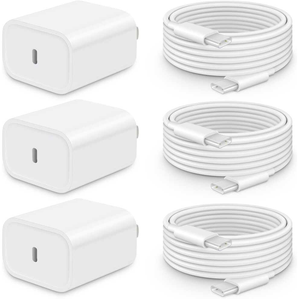 20W Usb-C Fast Charger For Iphone 16/15 Ipad Pro 6Ft C-To-C 968604243240