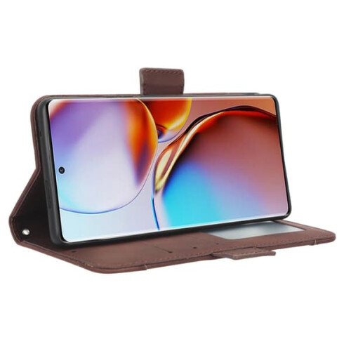 Motorola Edge 40 Pro 5G wallet case brown 6-compartment 2